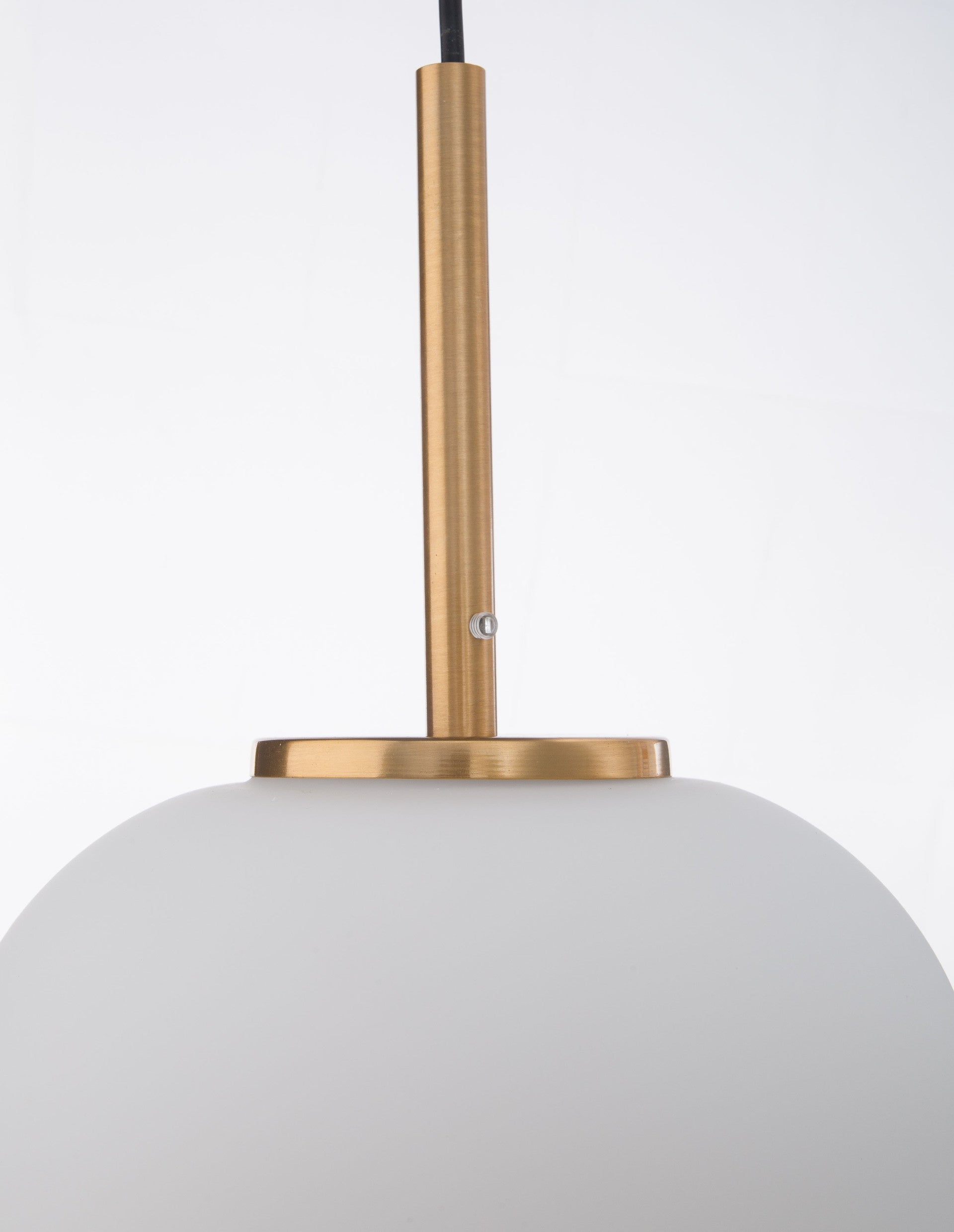 Висящо осветително тяло (пендел) LATO 12W E27 Златен Опалово стъкло Черен текстилен кабел ⌀22 H120см Регулируема височина