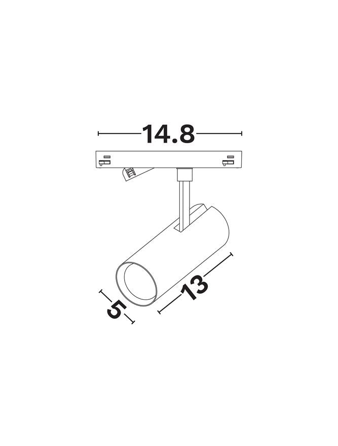 Техническо осветление GLOW черен алуминий LED 12W RA90 DC24V 3000K ⌀5 H13см