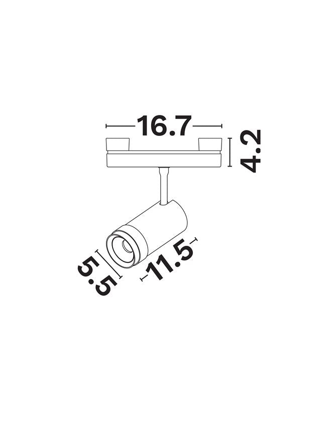 Техническо осветление SYMMETRIC LED 10W RA90 DC24V CCT 2700-6500K DALI матово черен алуминий D5.5 H11.5см