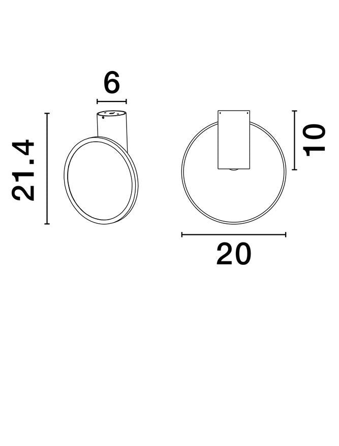 Висящо осветително тяло (пендел) EKEI LED 14W Пясъчно черен ⌀20 H21см