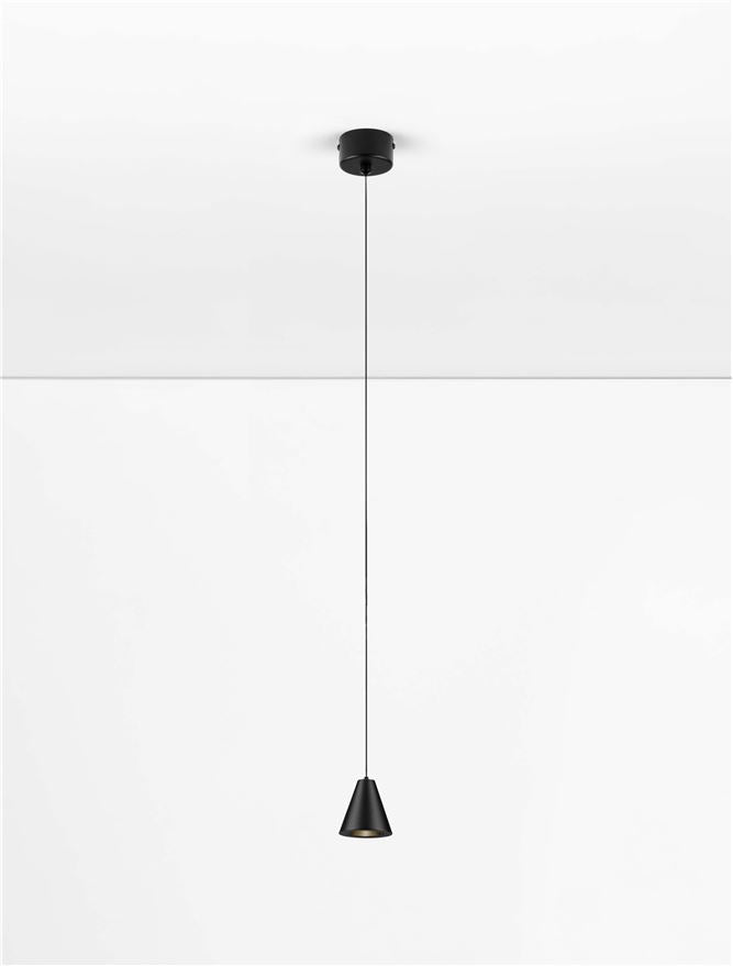 Висящо осветително тяло (пендел) IRMOS LED 5W 220-240V Пясъчно черен алуминий ⌀6 H191см