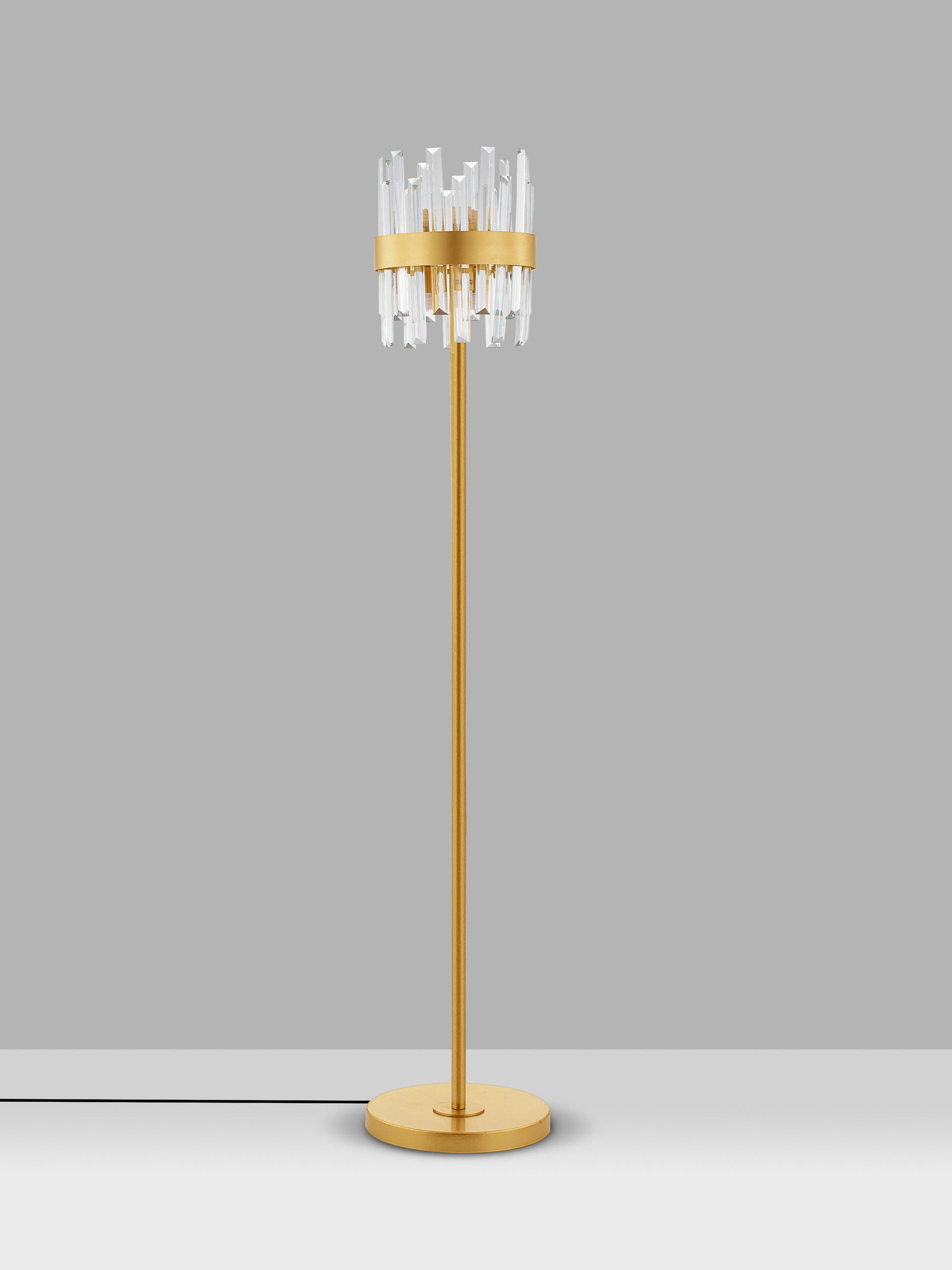 Висяща лампа CROWN G9 10x5W LED Златен метал и прозрачен кристал ⌀25 H150см Без включена крушка
