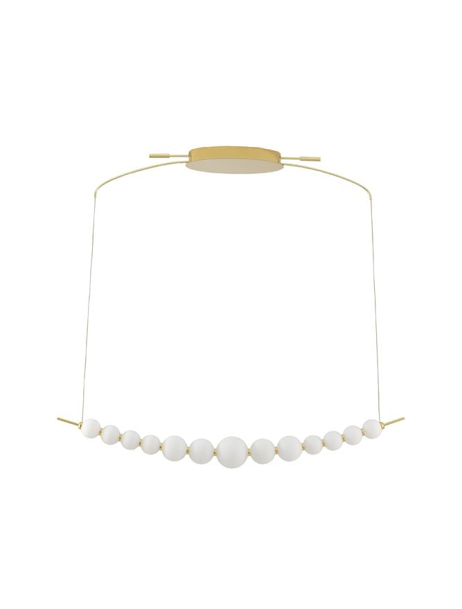 Висящо осветително тяло (пендел) PERLA 28W LED Златен метал и опалово стъкло L109 W13.5 H120см