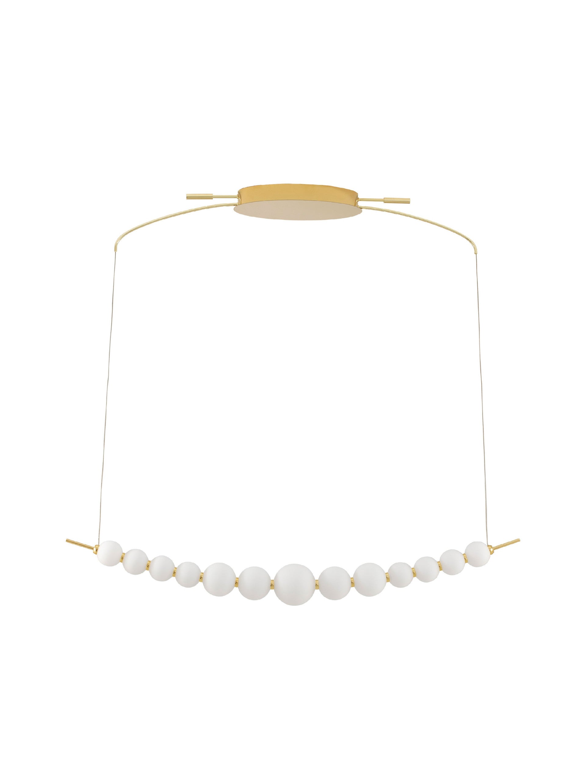 Висящо осветително тяло (пендел) PERLA 28W LED Златен метал и опалово стъкло L109 W13.5 H120см