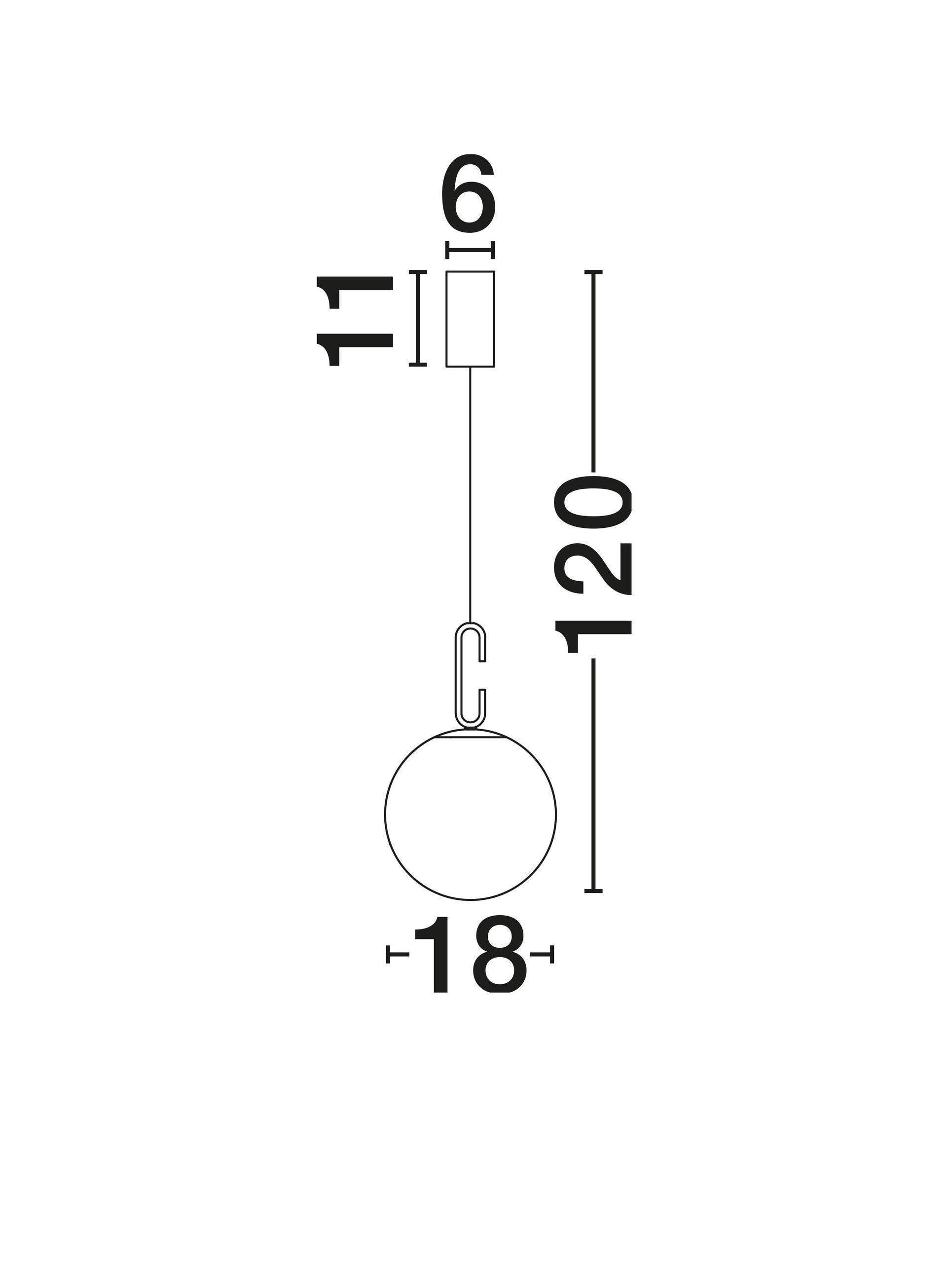 Висящо осветително тяло (пендел) HOOK LED 11W Златист месинг Опалово стъкло Регулируема височина ⌀18 H120см