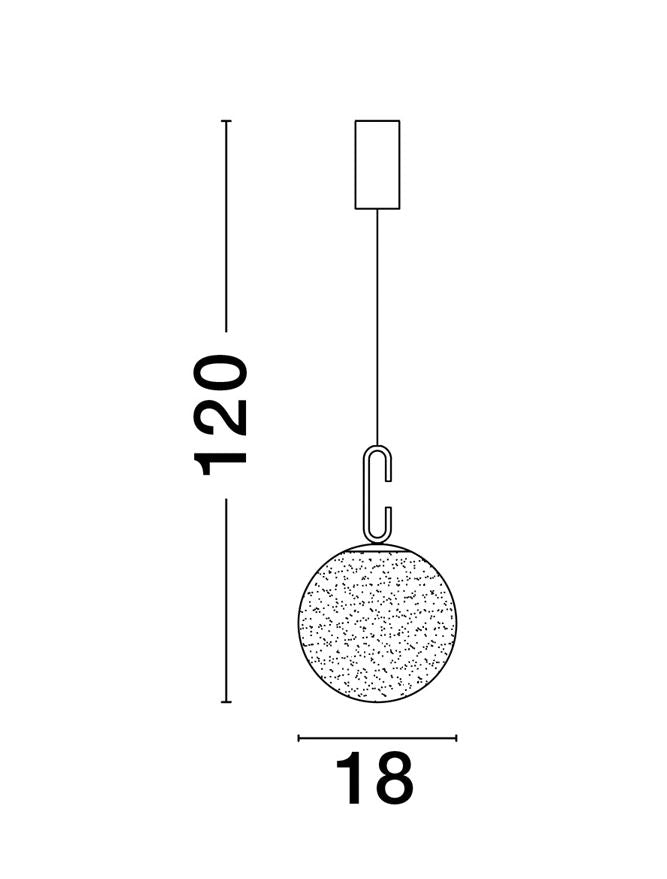 Висящо осветително тяло (пендел) HOOK LED 11W Златист месинг Опалово стъкло Регулируема височина ⌀18 H120см