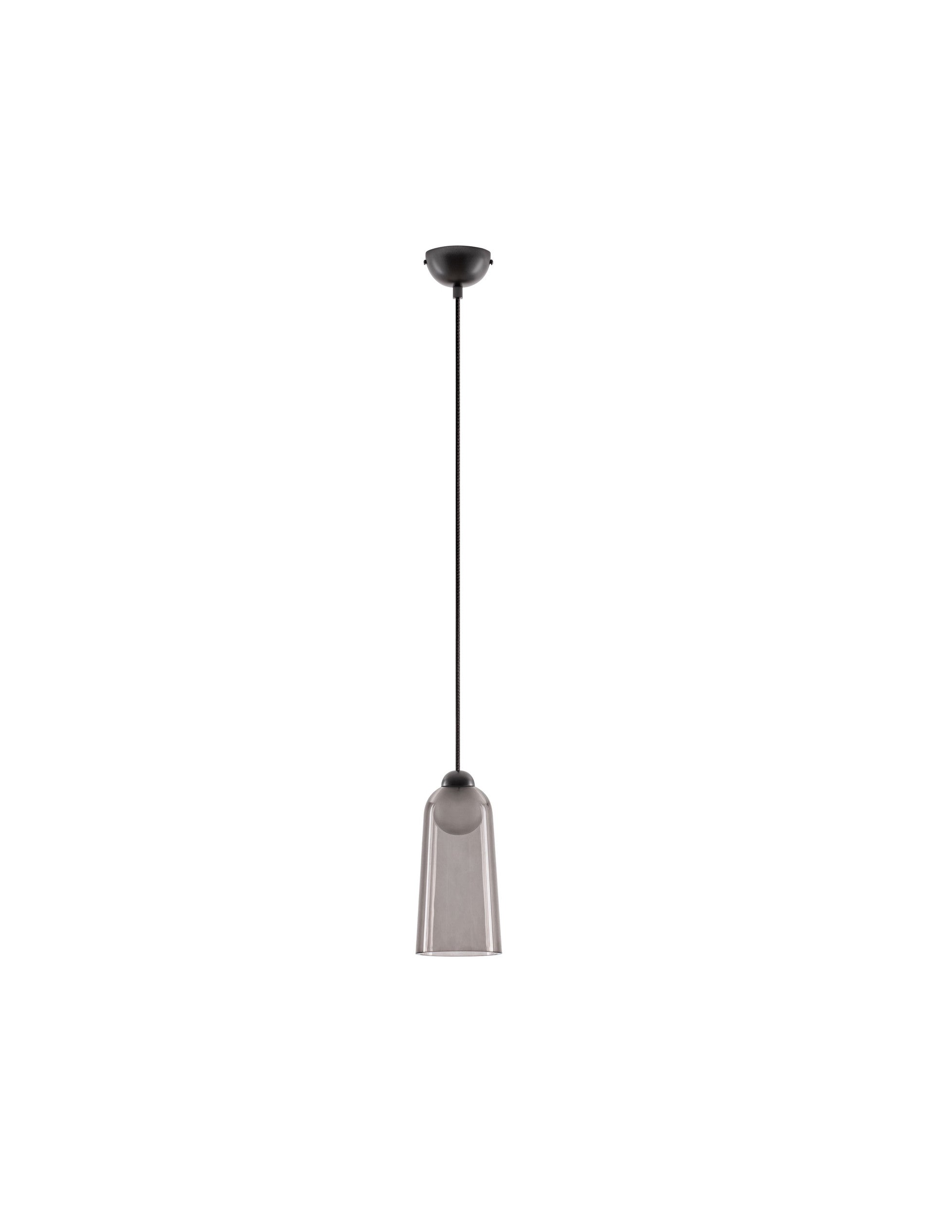Висящо осветително тяло (пендел) DIONE LED 5W 220-240V ⌀10 H200см Пясъчно черен карбон стомана и опушен акрил
