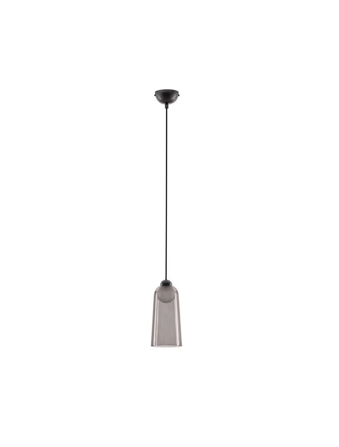 Висящо осветително тяло (пендел) DIONE LED 5W 220-240V ⌀10 H200см Пясъчно черен карбон стомана и опушен акрил