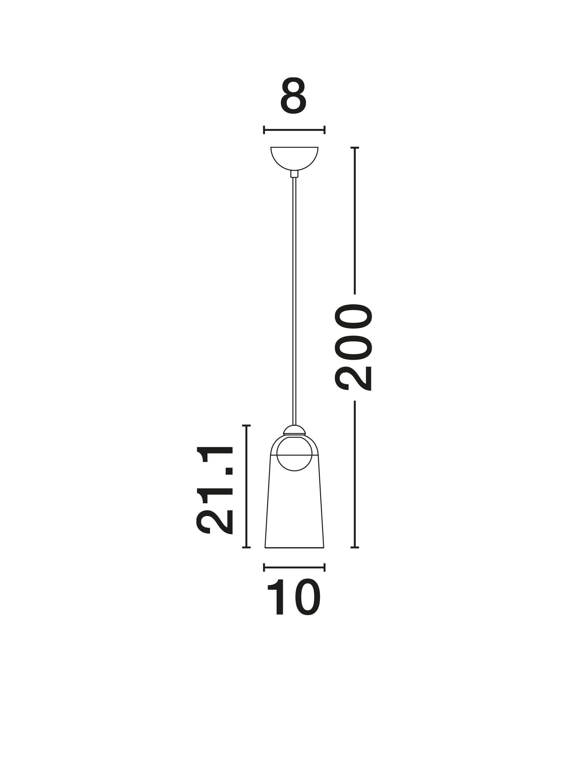 Висящо осветително тяло (пендел) DIONE LED 5W 220-240V ⌀10 H200см Пясъчно черен карбон стомана и опушен акрил