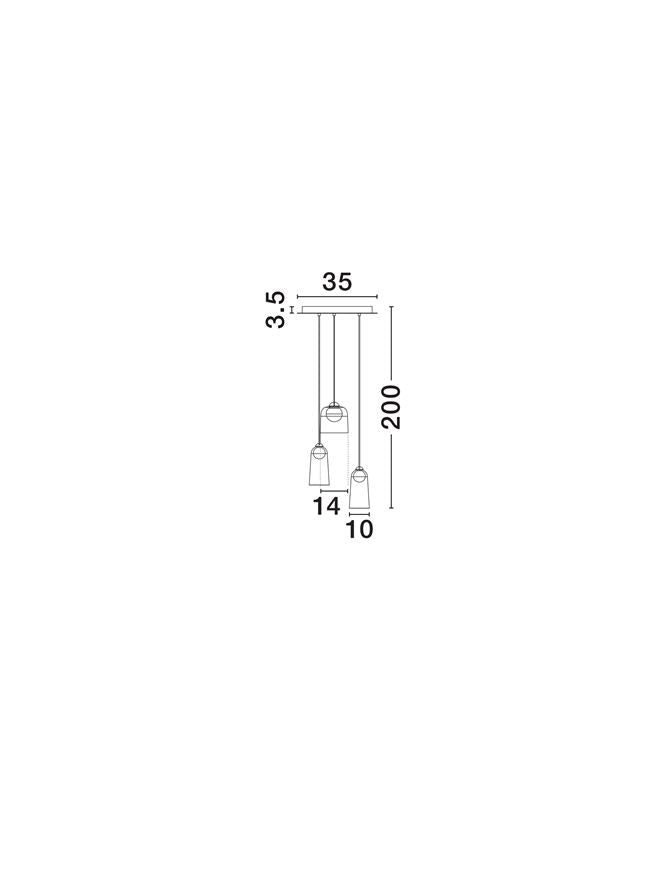Висящо осветително тяло (пендел) DIONE LED 15W 220-240V ⌀35 H200см Пясъчно черен карбон стомана и опушен акрил