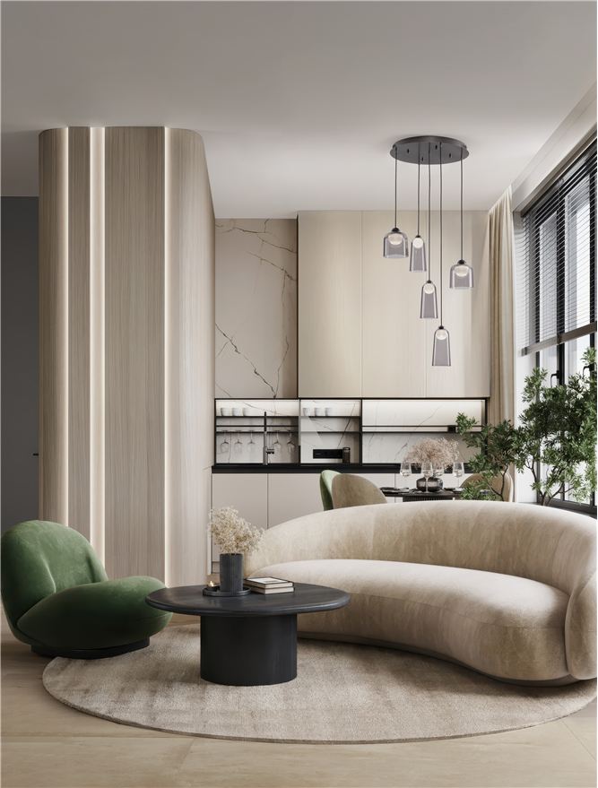 Висящо осветително тяло (пендел) DIONE LED 24W 220-240V ⌀45 H200см Пясъчно черен карбон стомана и опушен акрил