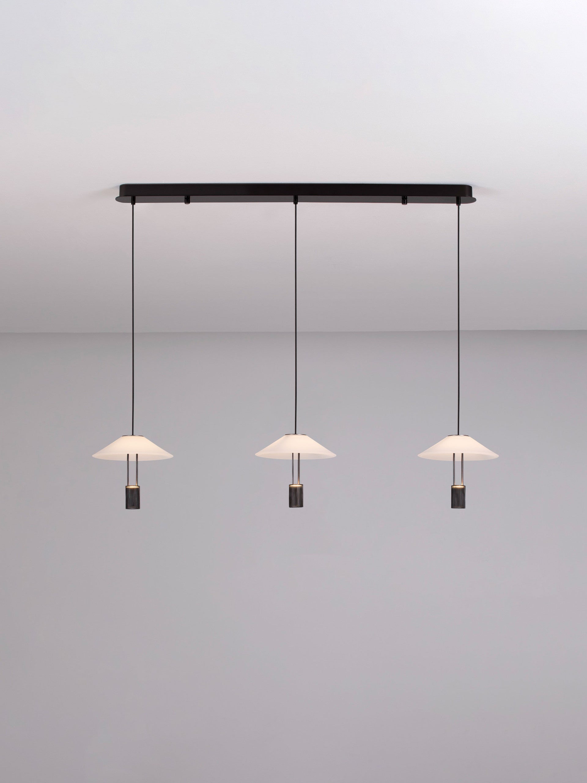 Висящо осветително тяло (пендел) ANAFI LED 24W 3000K Sandy Black Стомана и алуминий Д100 Ш22 В200см