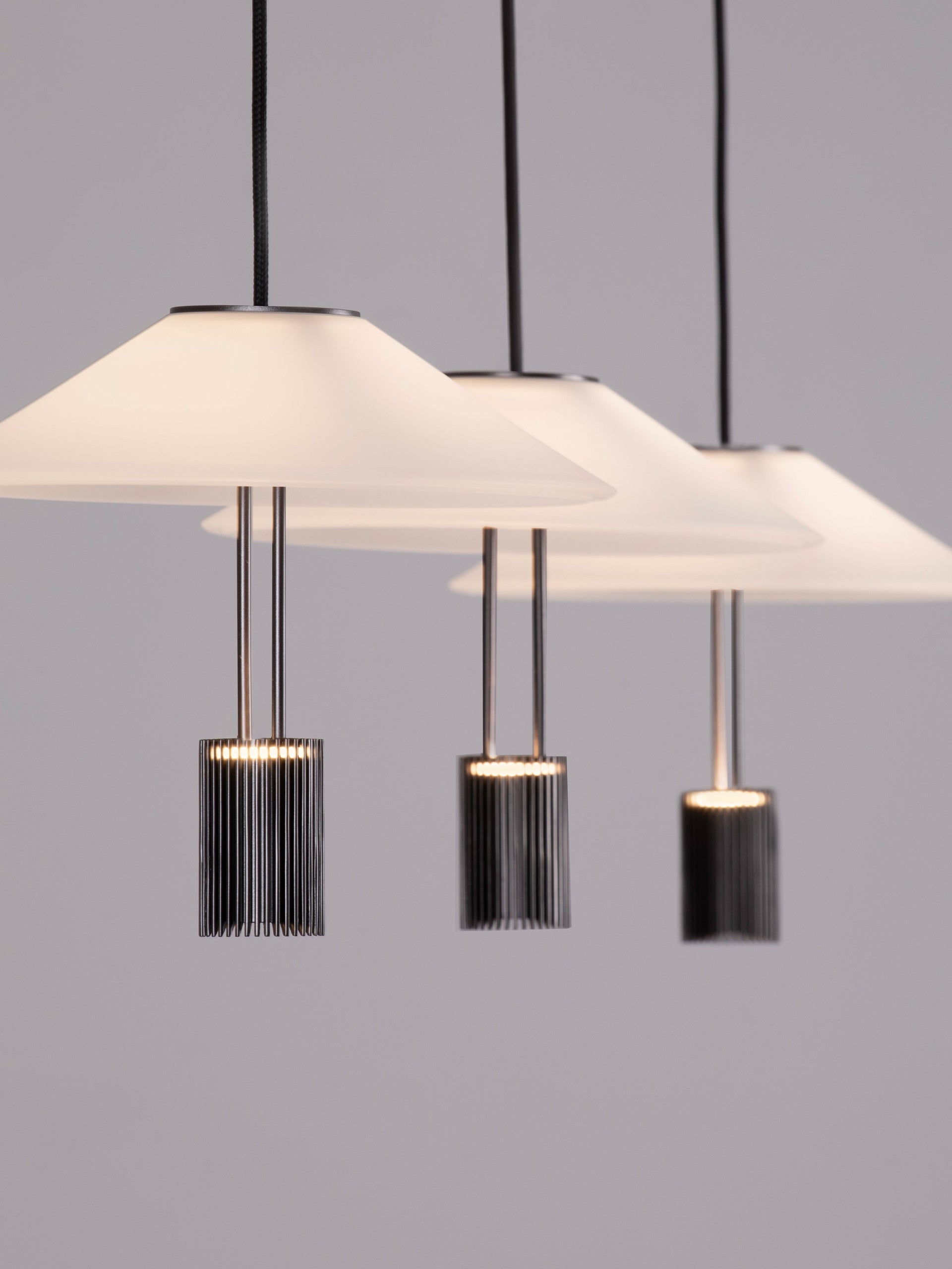 Висящо осветително тяло (пендел) ANAFI LED 24W 3000K Sandy Black Стомана и алуминий Д100 Ш22 В200см