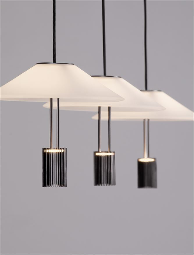 Висящо осветително тяло (пендел) ANAFI LED 24W 3000K Пясъчно черен стомана и алуминий L100 W22 H200см
