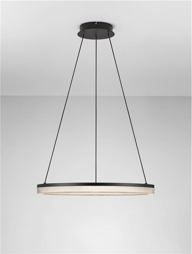 Висящо осветително тяло (пендел) LONELA 25W LED Пясъчно черен алуминий акрил