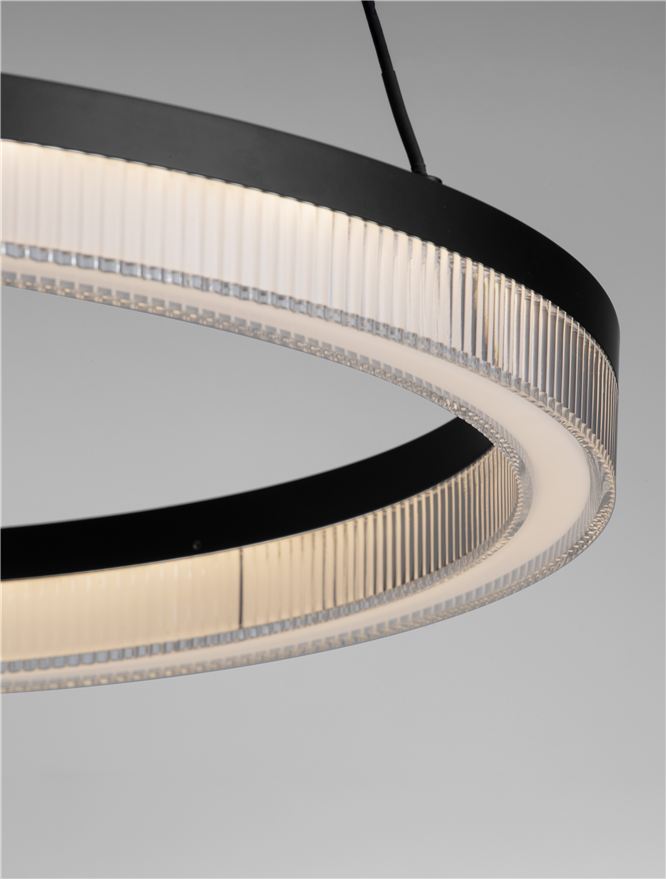 Висящо осветително тяло (пендел) LONELA 25W LED Пясъчно черен алуминий акрил