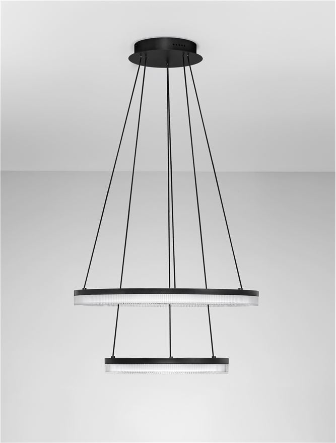 Висящо осветително тяло (пендел) LONELA 46W LED Пясъчно черен алуминий акрил
