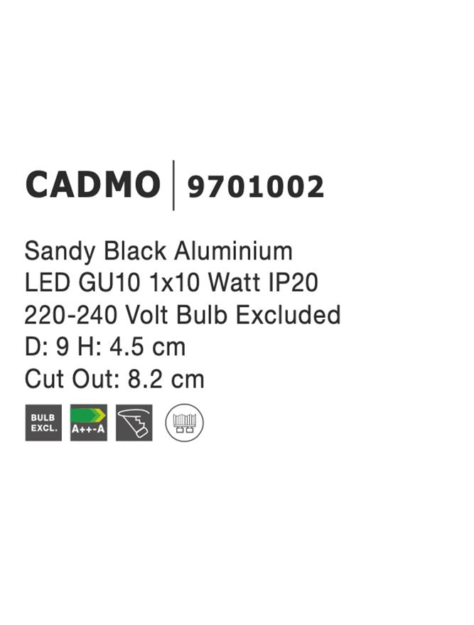 Техническо осветление CADMO GU10 50W Пясъчно черен алуминий