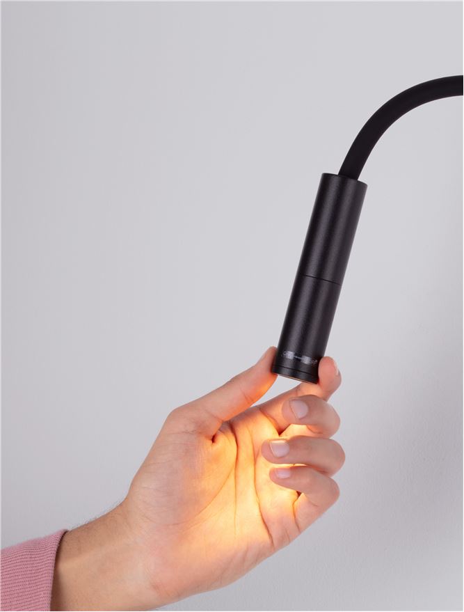 Висящо осветително тяло (пендел) SONICA 6W LED Пясъчно черен алуминий L8.5 H56см