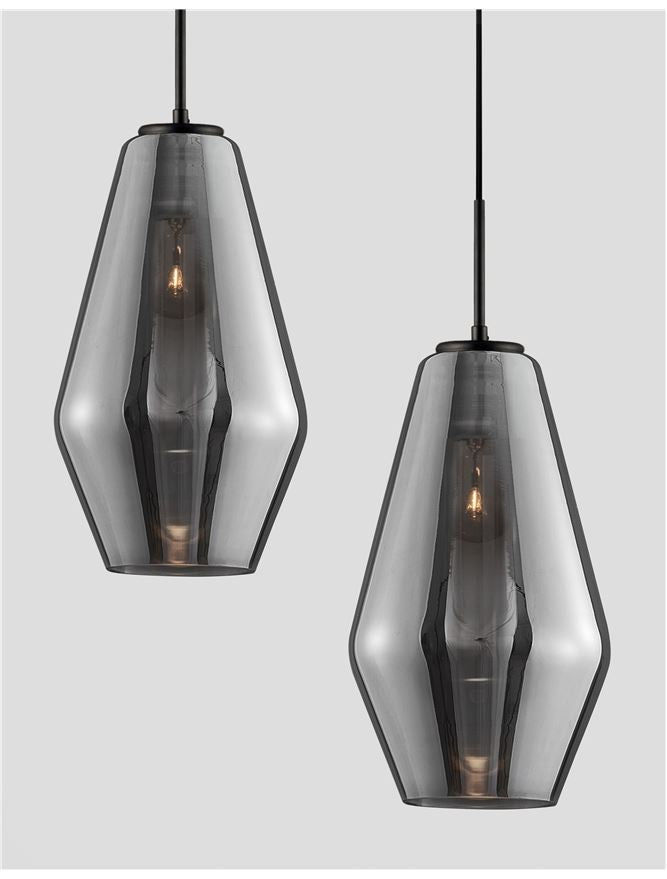 Висящо осветително тяло (пендел) VEIRO 12W LED E27 Черен, хромирано стъкло ⌀17