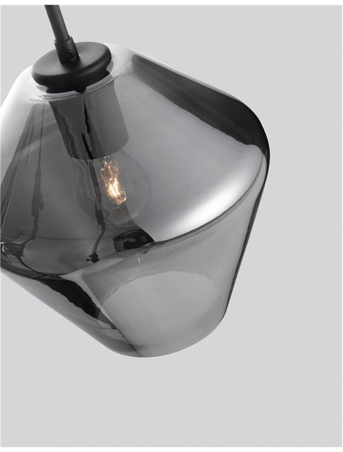 Висящо осветително тяло (пендел) VEIRO 12W LED E27 Черен, хромирано стъкло ⌀23