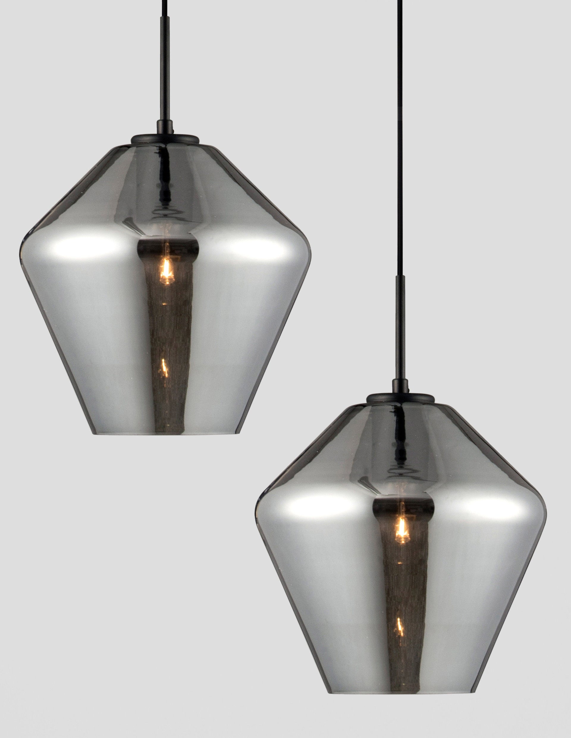 Висящо осветително тяло (пендел) VEIRO 12W LED E27 Черен, хромирано стъкло ⌀23