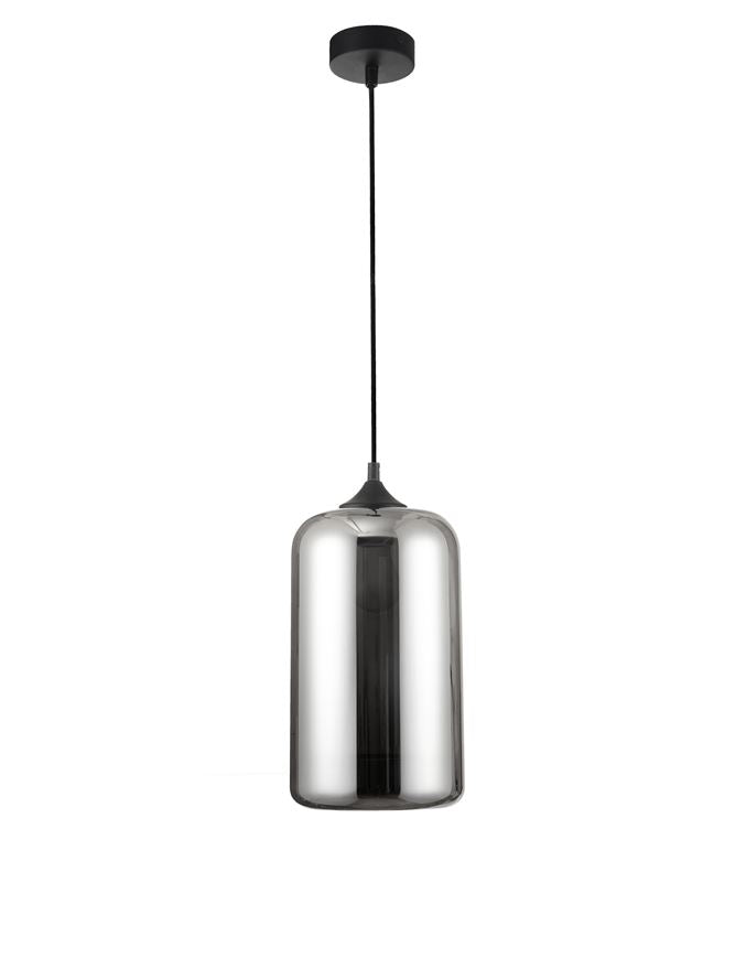 Висящо осветително тяло (пендел) SAVAZ 12W LED E27 Черен, хромирано стъкло ⌀17.5