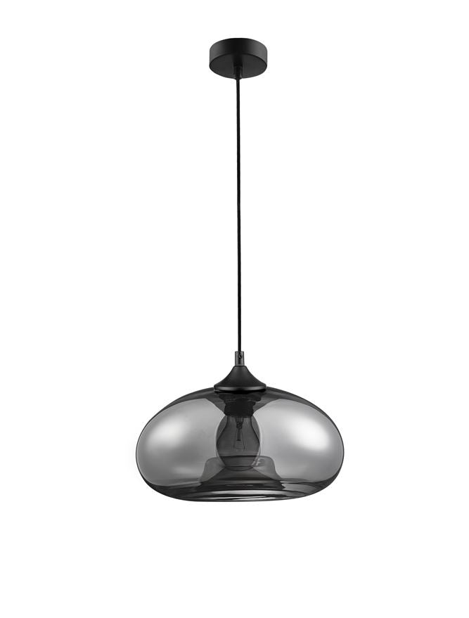 Висящо осветително тяло (пендел) SAVAZ 12W LED E27 Черен, хромирано стъкло ⌀28