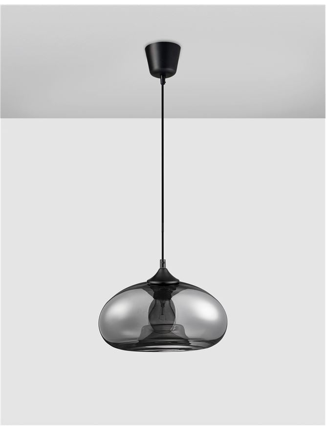 Висящо осветително тяло (пендел) SAVAZ 12W LED E27 Черен, хромирано стъкло ⌀28