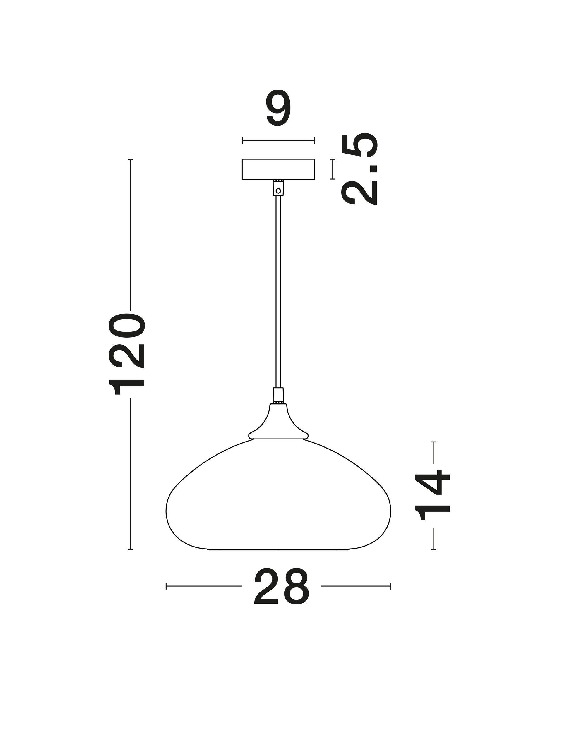 Висящо осветително тяло (пендел) SAVAZ 12W LED E27 Черен, хромирано стъкло ⌀28