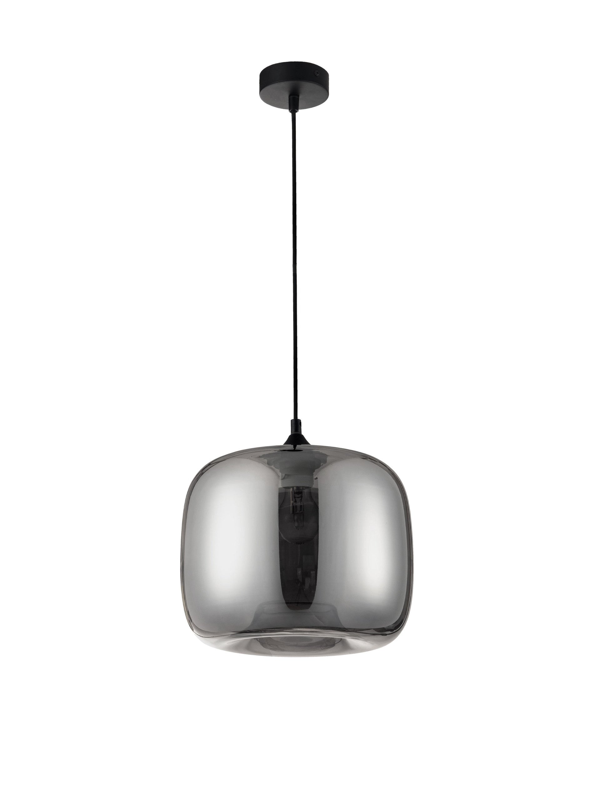 Висящо осветително тяло (пендел) SAVAZ 12W LED E27 Черен, хромирано стъкло ⌀28