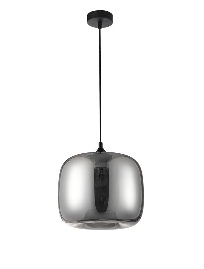 Висящо осветително тяло (пендел) SAVAZ 12W LED E27 Черен, хромирано стъкло ⌀28