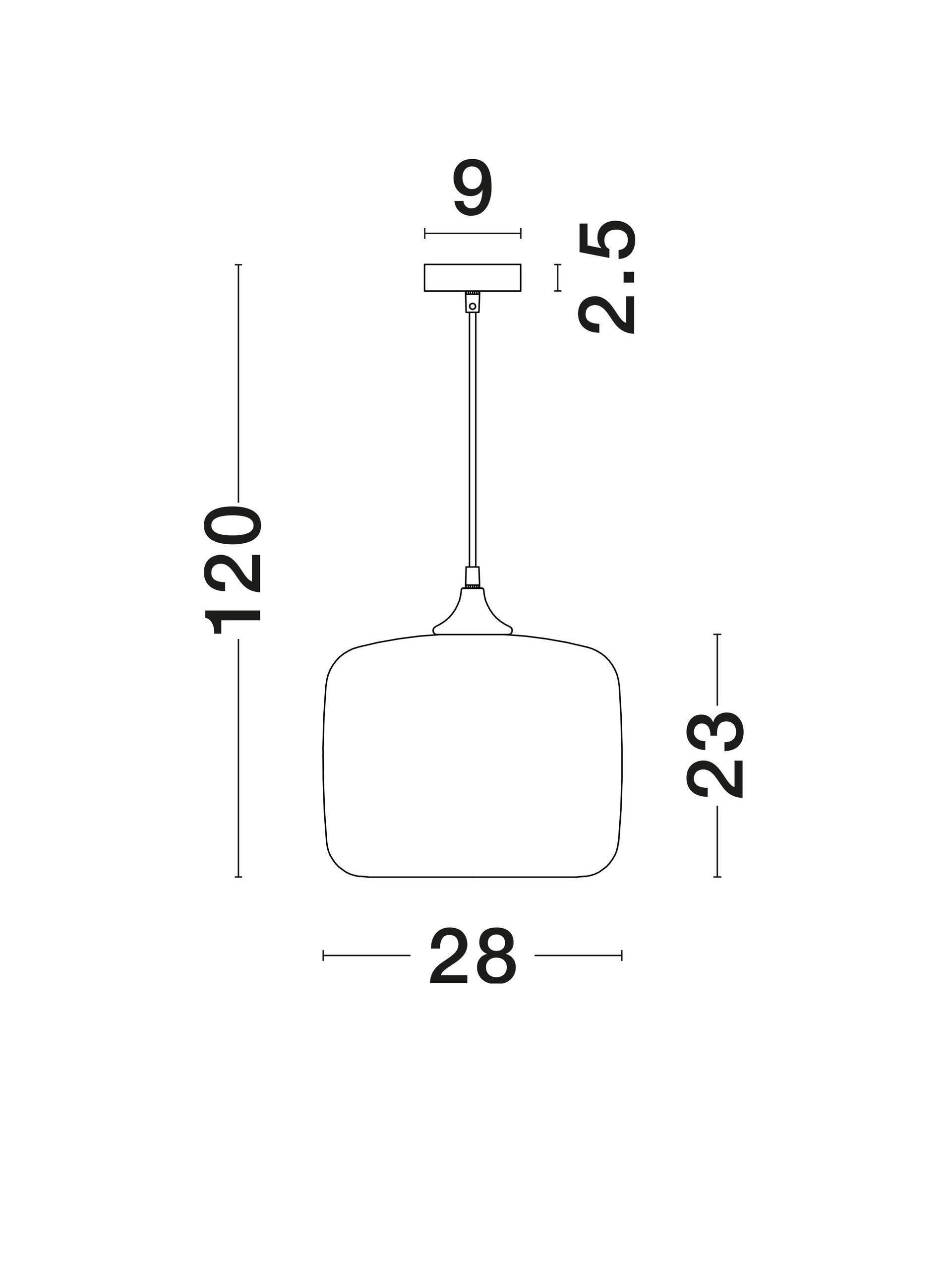 Висящо осветително тяло (пендел) SAVAZ 12W LED E27 Черен, хромирано стъкло ⌀28