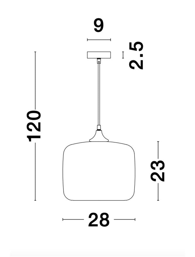 Висящо осветително тяло (пендел) SAVAZ 12W LED E27 Черен, хромирано стъкло ⌀28