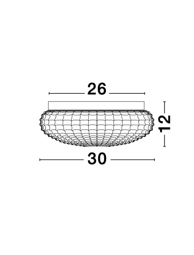 Висящо осветително тяло (пендел) CLAM LED E27 24W Опушено стъкло хром бял метал