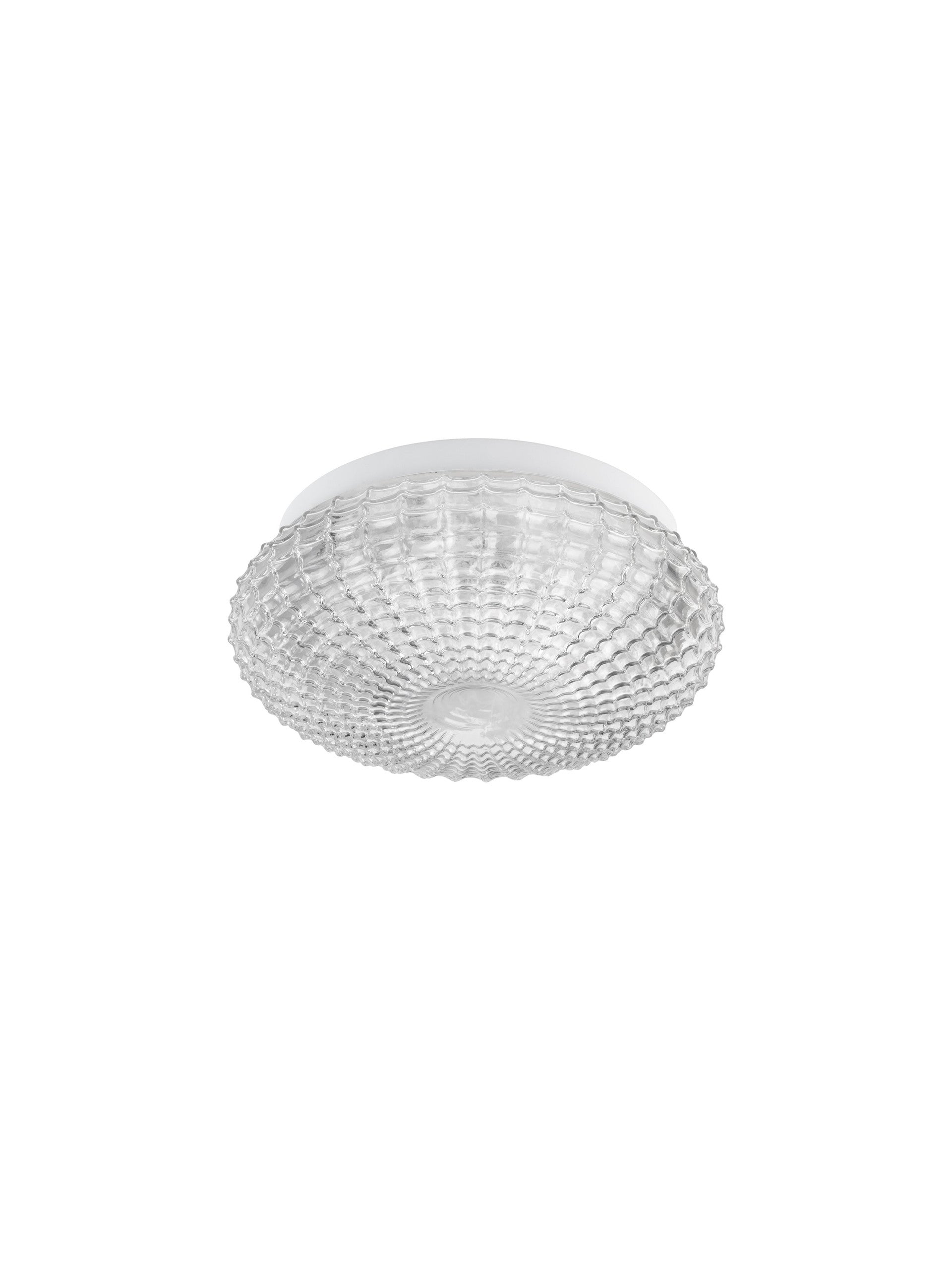 Висящо осветително тяло (пендел) CLAM LED E27 24W Прозрачно стъкло бял метал