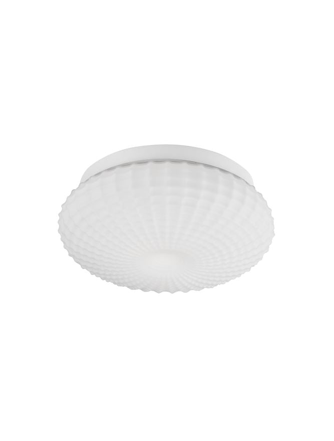 Висящо осветително тяло (пендел) CLAM LED E27 24W Бяло стъкло бял метал