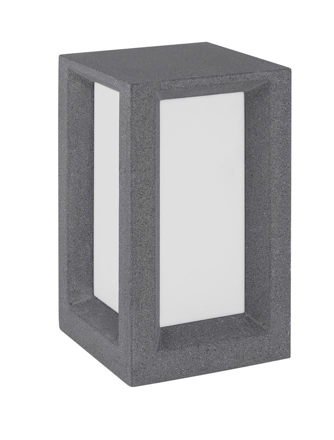 Външен аплик CASTRO 12W E27 Черен пясъчен бетон акрил IP65 L20 W20 H35см