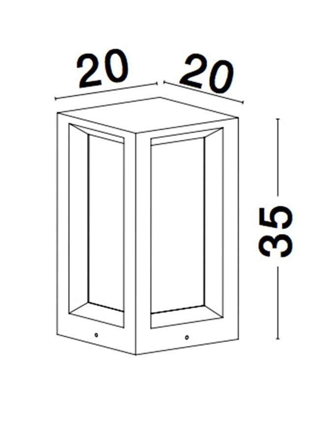 Външен аплик CASTRO 12W E27 Бял пясъчен бетон акрил IP65 L20 W20 H35см