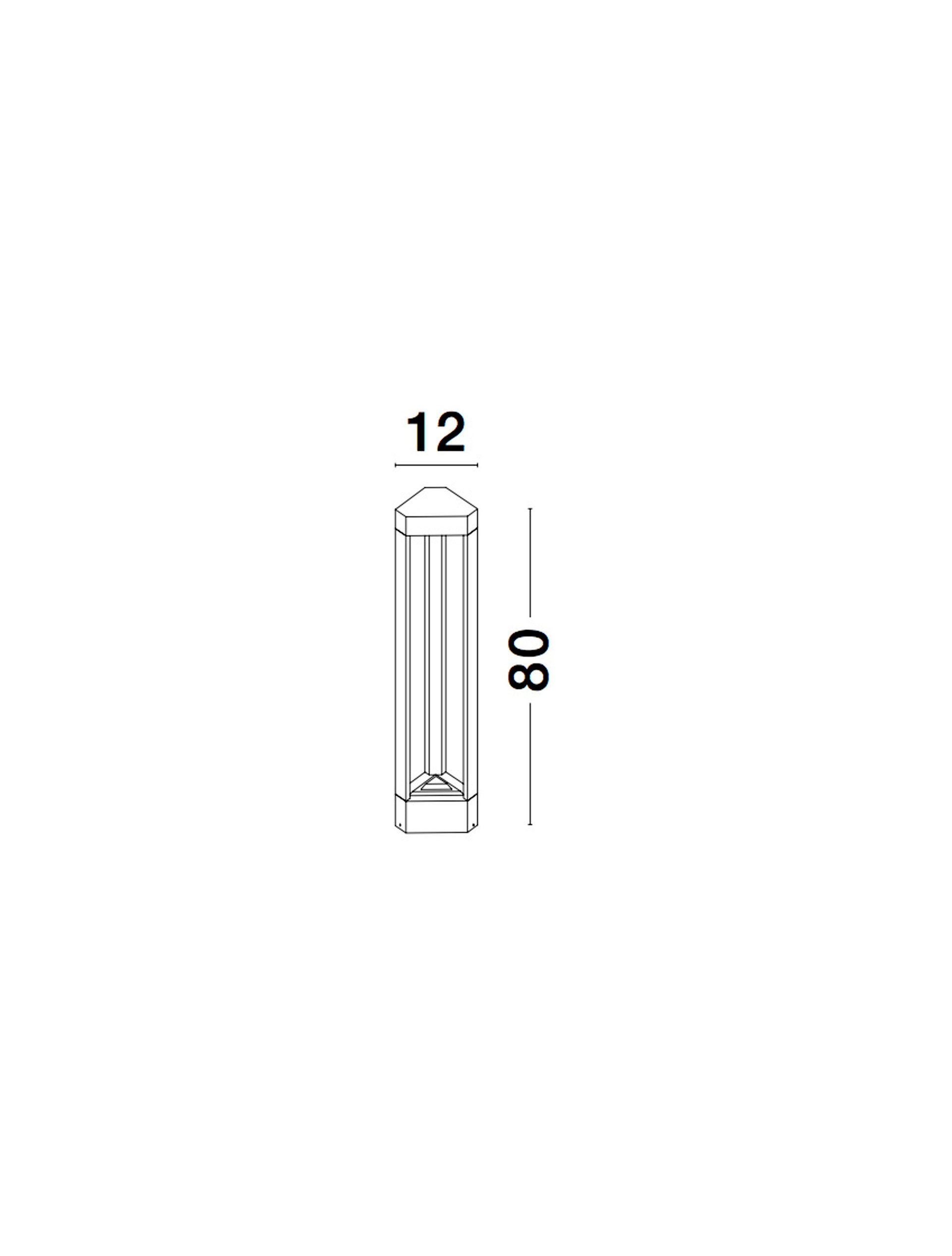 Външен аплик PAX LED 9W Тъмен антрацит алуминий L13.5 W12 H80см IP54
