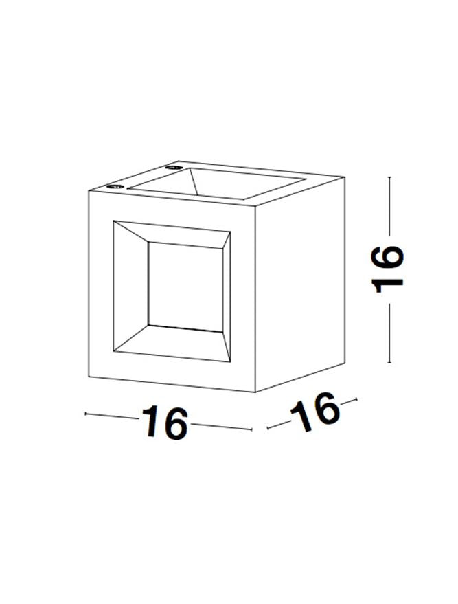 Външен аплик CASTRO 12W E27 Бял пясъчен бетон акрил IP65 L16 W16 H16см