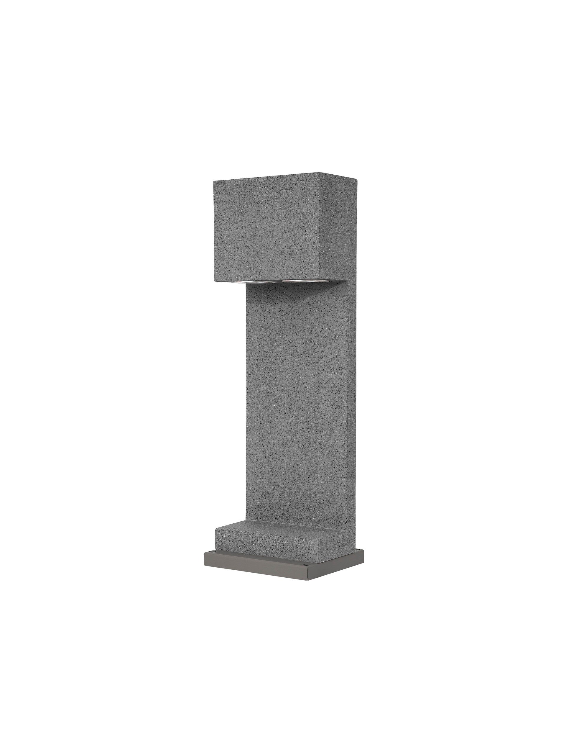 Външен аплик GRANTE 2x10W GU10 Сив пясъчен бетон алуминий IP65 L20 W12 H60см