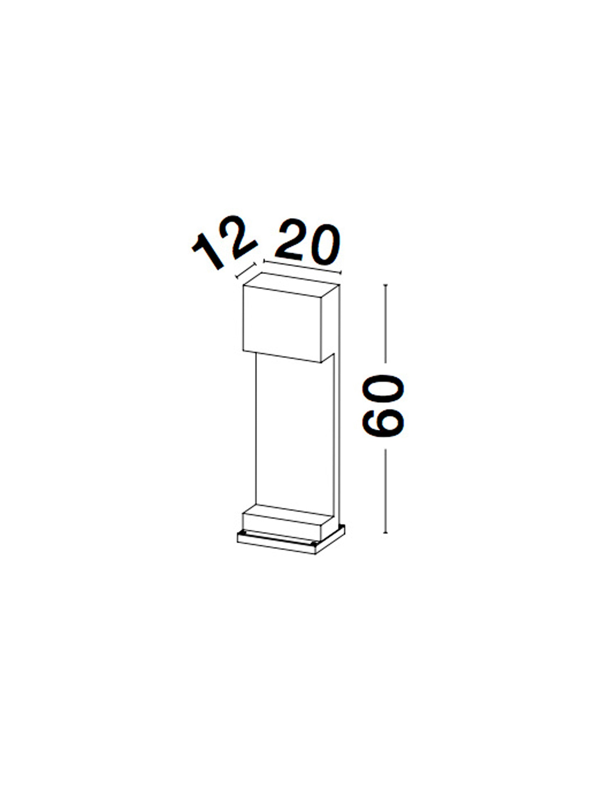 Външен аплик GRANTE 2x10W GU10 Сив пясъчен бетон алуминий IP65 L20 W12 H60см