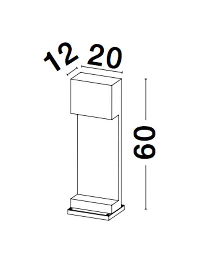Външен аплик GRANTE 2x10W GU10 Сив пясъчен бетон алуминий IP65 L20 W12 H60см
