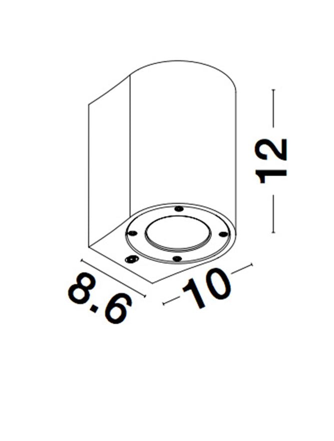 Външен аплик LIDO 10W GU10 Бял пясъчен бетон стъкло IP65 ⬠8.6 H12см