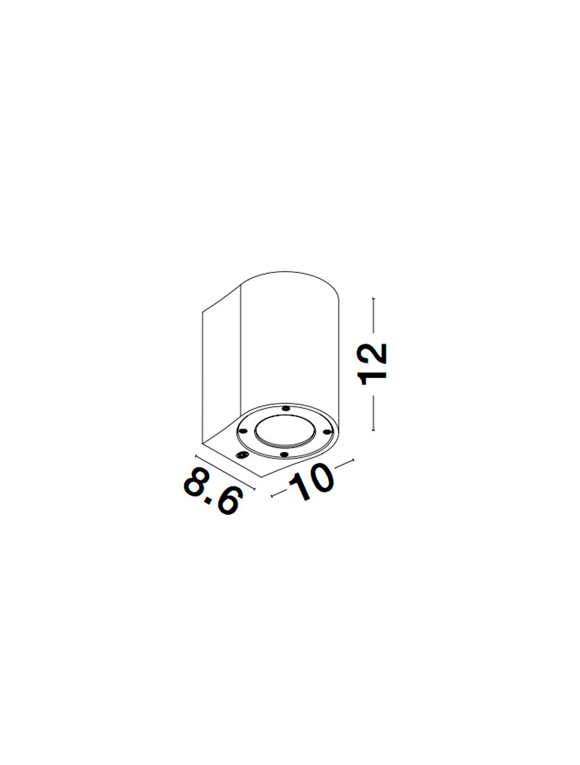 Външен аплик LIDO 10W GU10 Сив бетон стъкло IP65 ⬠8.6 H12см