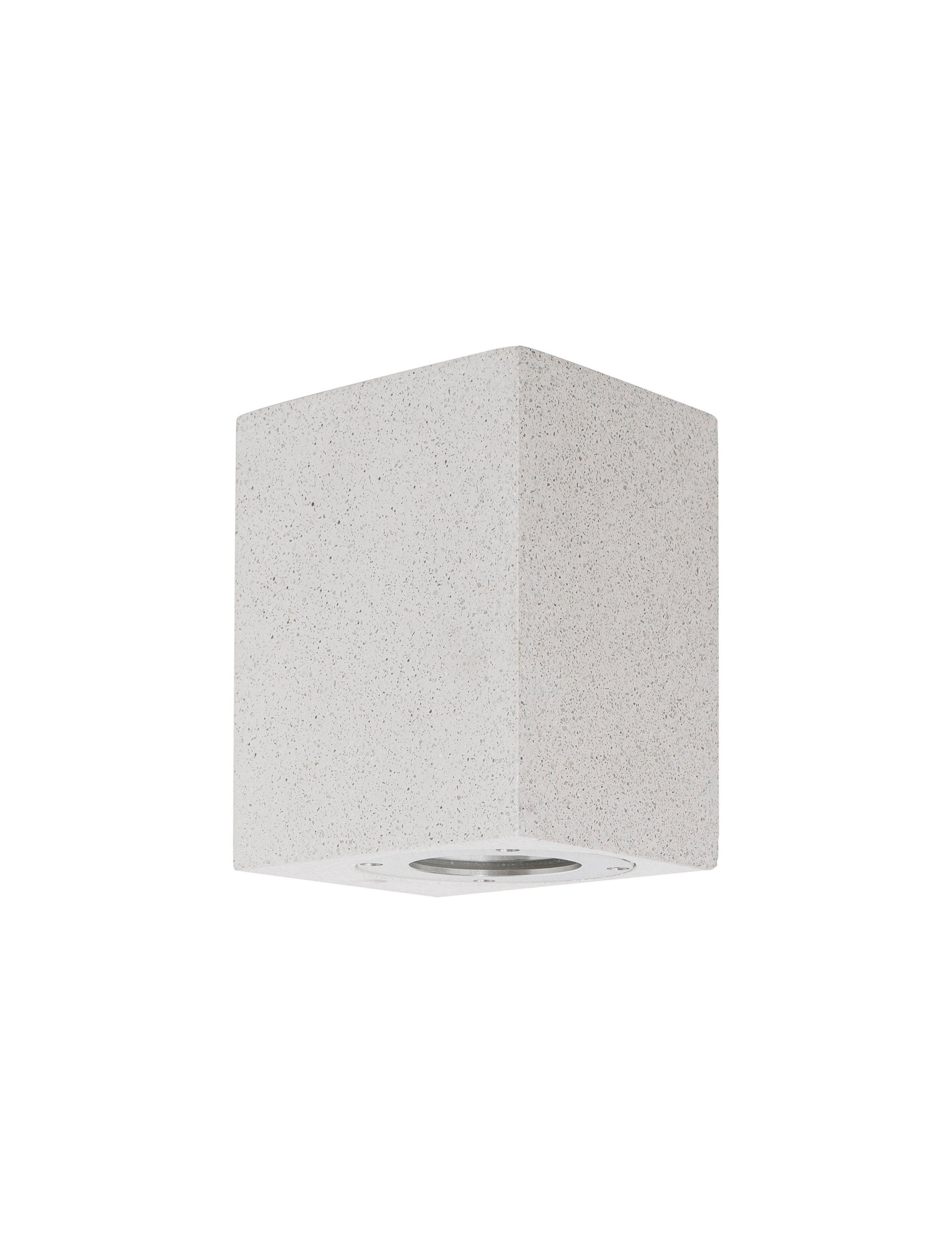 Външен аплик FUENTO 10W GU10 Бял пясъчен бетон стъкло IP65 L8.6 W10 H12см