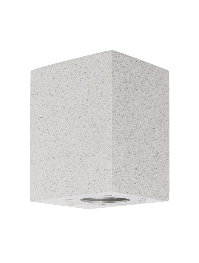 Външен аплик FUENTO 10W GU10 Бял пясъчен бетон стъкло IP65 L8.6 W10 H12см