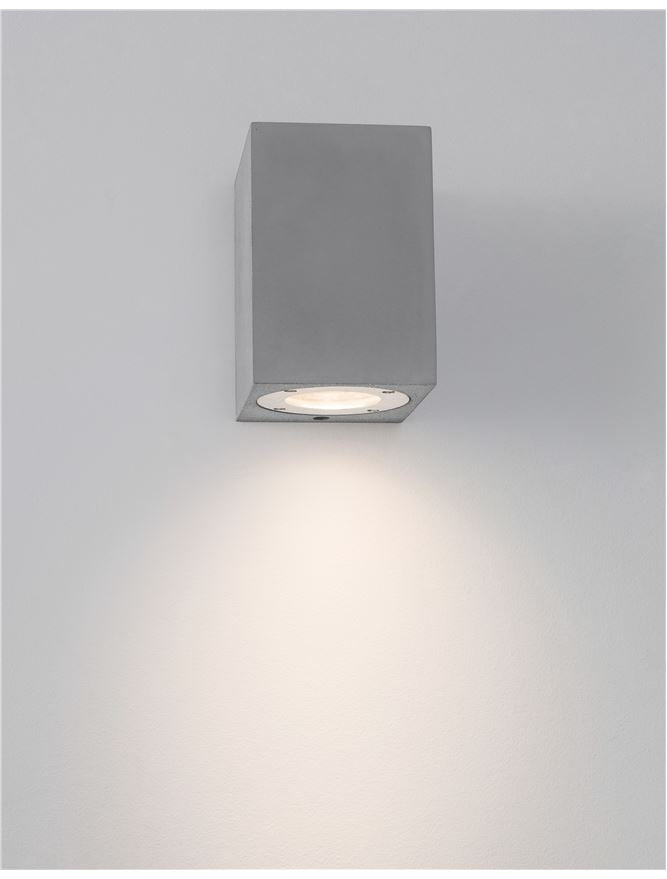 Външен аплик FUENTO 10W GU10 Сив бетон стъкло IP65 L8.6 W10 H12см