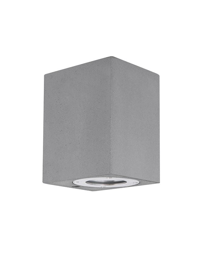 Външен аплик FUENTO 10W GU10 Сив бетон стъкло IP65 L8.6 W10 H12см
